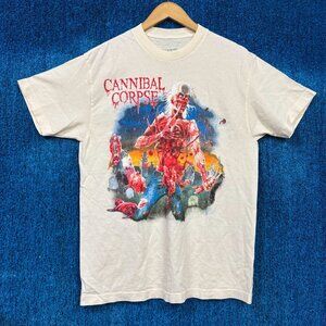Cannibal Corpse Eaten Back To Live Rock Beige T-Shirt Size Medium